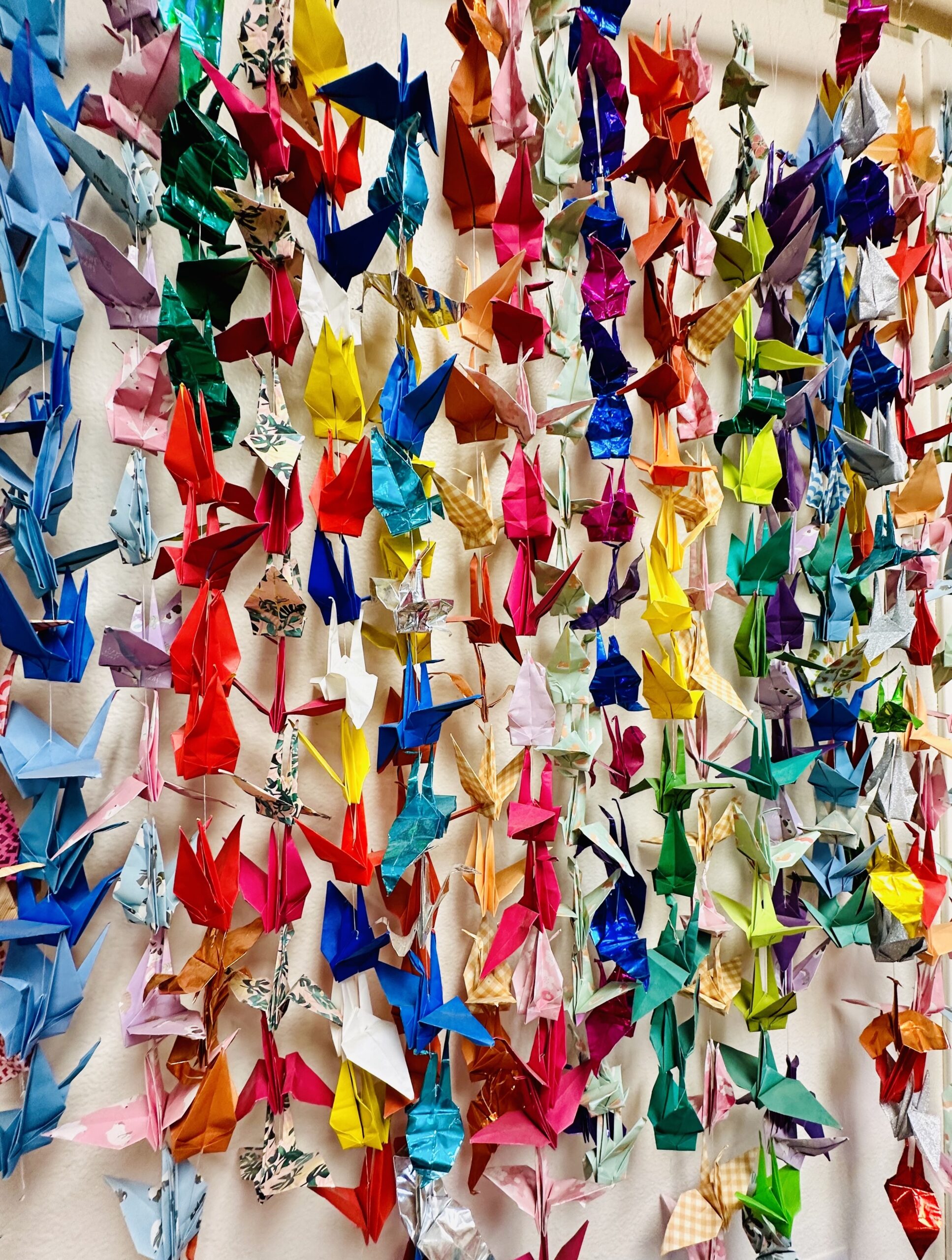 Origami cranes. 